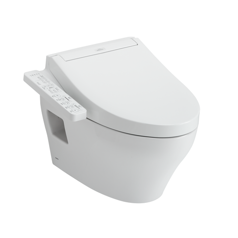 TOTO WASHLET+ EP Wall-Hung Elongated Toilet and WASHLET C2 Bidet Seat and DuoFit In-Wall 0.9 and 1.28 GPF Dual-Flush Tank System, Matte Silver, Vitreous China|Plastic, CWT4283074CMFG#MS