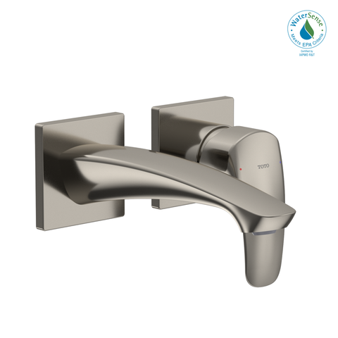 TOTO GM 1.2 GPM Wall-Mount Single-Handle Bathroom Faucet with COMFORT GLIDE Technology, Polished Nickel, Brass, TLG09307U#PN