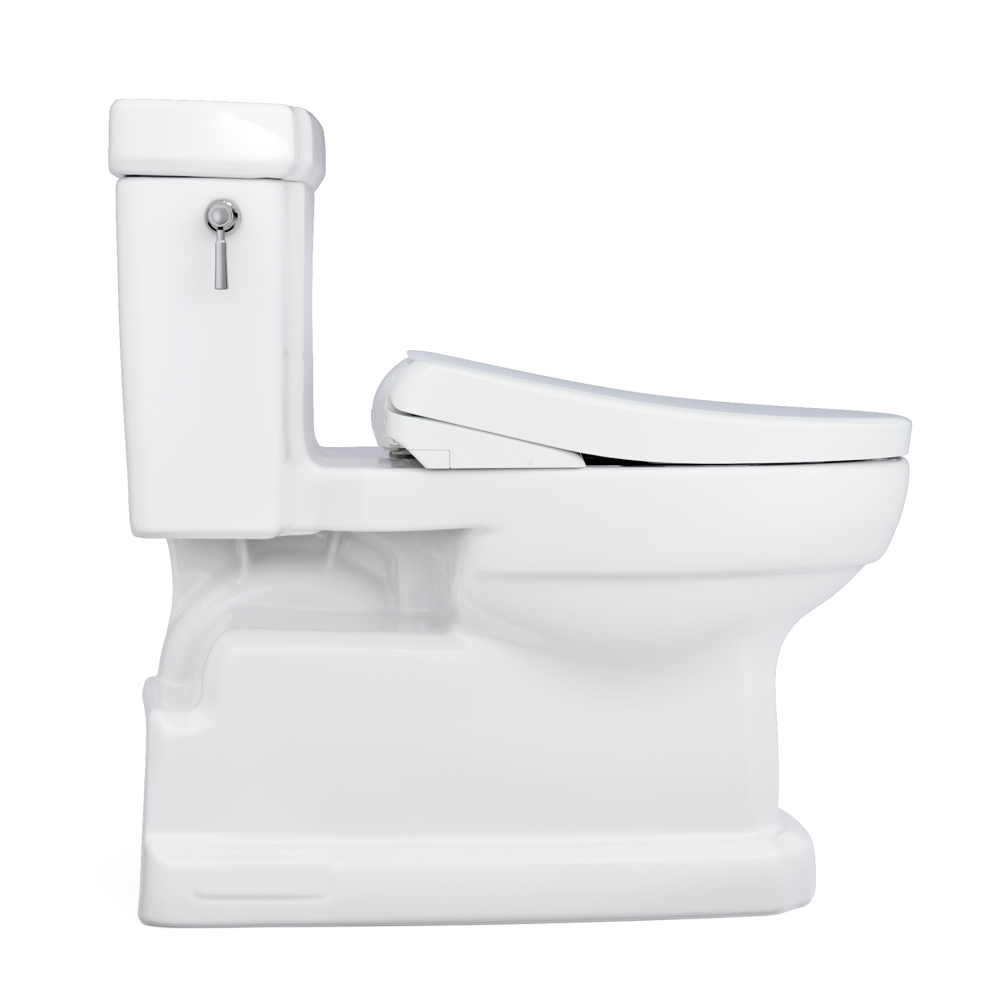 TOTO WASHLET+ Eco Guinevere Elongated 1.28 GPF Universal Height Toilet with S7 Classic Bidet Seat, Cotton White, Vitreous China|Plastic, MW9744724CEFG#01