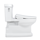 TOTO WASHLET+ Eco Guinevere Elongated 1.28 GPF Universal Height Toilet with S7 Classic Bidet Seat, Cotton White, Vitreous China|Plastic, MW9744724CEFG#01