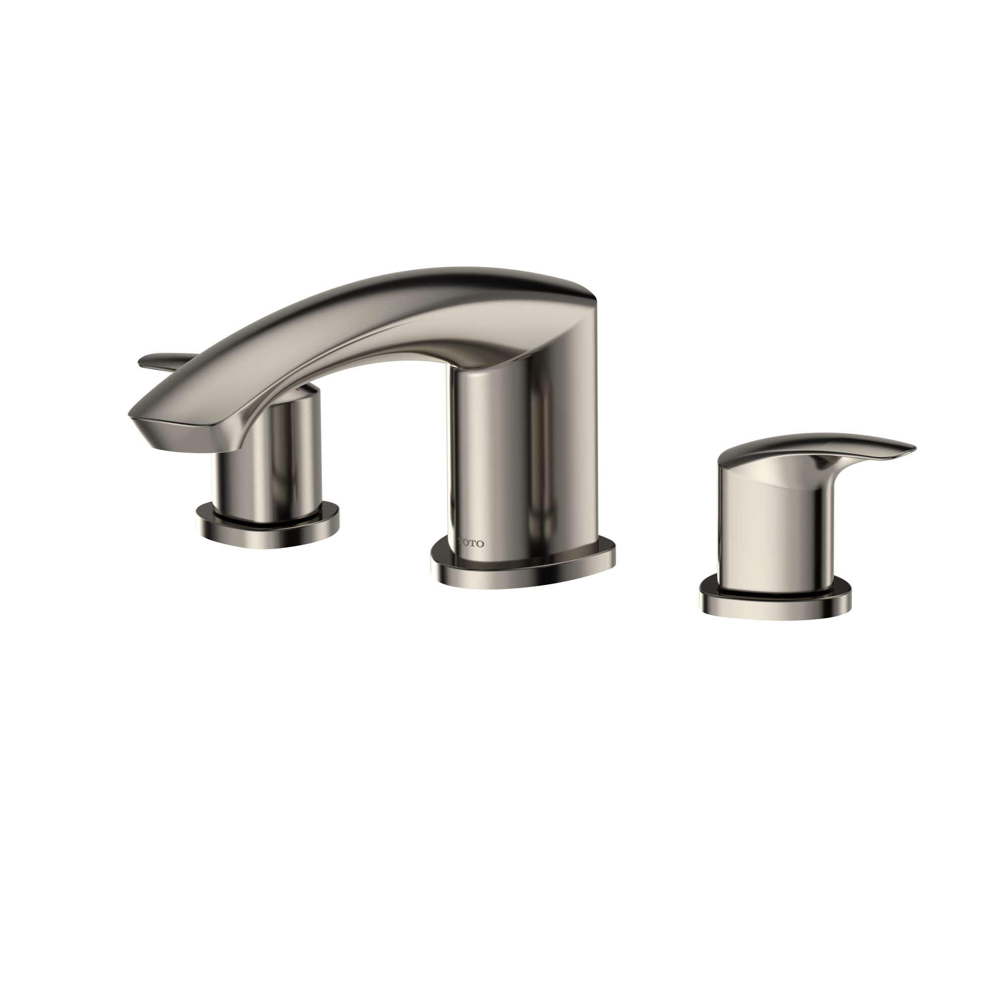 TOTO GM Two-Handle Deck-Mount Roman Tub Filler Trim, Polished Nickel, Brass, TBG09201U#PN