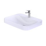 TOTO Arvina Rectangular 23" Vessel Bathroom Sink with CEFIONTECT for Single Hole Faucets, Cotton White, Vitreous China, LT416G#01