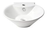 ALFI brand 16.38" x 16.88" Oval Wall Mount Porcelain Bathroom Sink, White, 1 Faucet Hole, ABC113