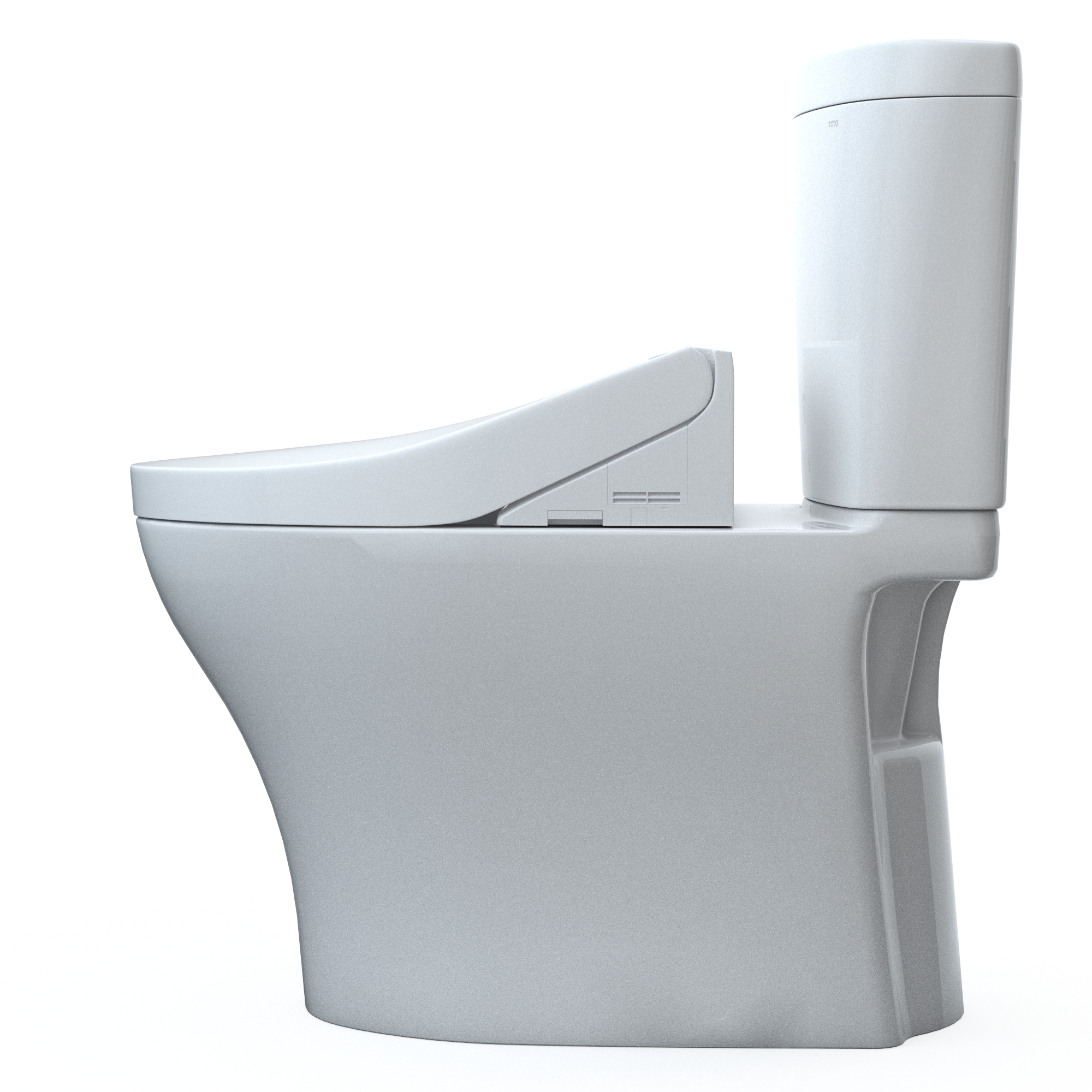 TOTO WASHLET+ Aquia IV Arc Two-Piece Elongated Dual Flush 1.28 and 0.9 GPF Toilet with C2 Bidet Seat, Cotton White, Vitreous China|Plastic, MW4483074CEMFGN#01