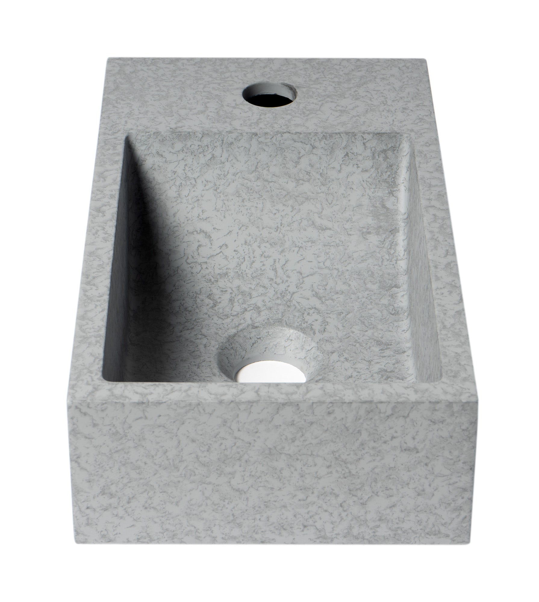 ALFI brand 15.75" x 8.66" Rectangle Wall Mount Concrete Bathroom Sink, Gray Matte, 1 Faucet Hole, ABCO108