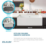 Elkay 16" Fireclay Bar Sink, Biscuit, SWU1517BI