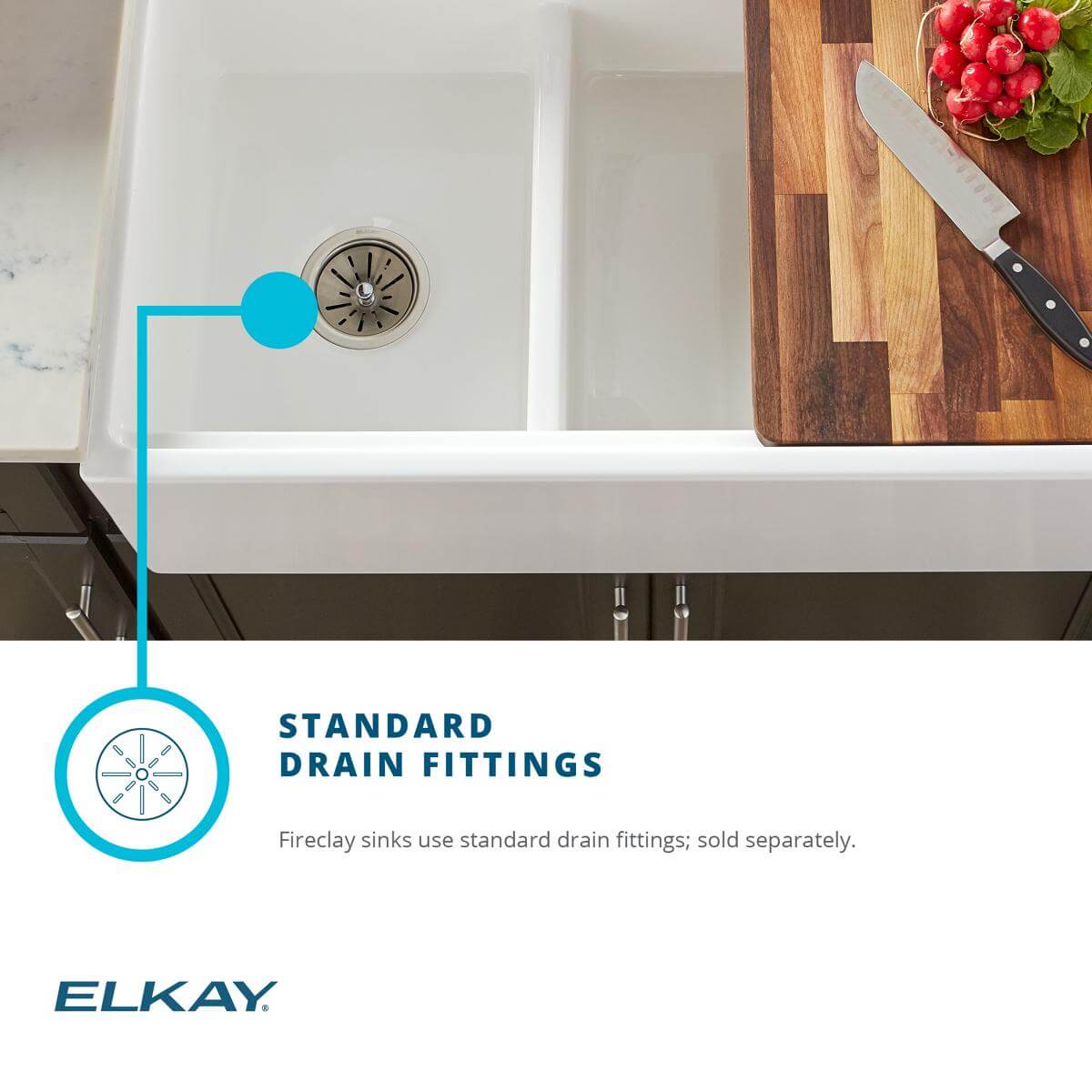Elkay 30" Fireclay Farmhouse Sink, Matte Gray, SWUF28179MG