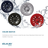 Elkay Quartz Perfect Drain 3-1/2" Polymer Disposer Flange with Removable Basket Strainer and Rubber Stopper Mocha, LKPDQD1MC