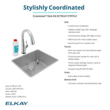 Elkay Crosstown 23" Undermount Stainless Steel Kitchen Sink Kit with Faucet, Single Bowl 18 Gauge, ECTRU21179TFLC