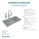 Elkay Crosstown 33" Undermount Stainless Steel Kitchen Sink Kit with Faucet, Single Bowl 16 Gauge, EFRU311610TFLC