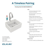 Elkay 24" Fireclay Farmhouse Sink Kit with Faucet, Single Bowl White, SWUF2520WHFLC