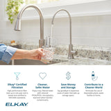 Elkay Avado 1.5 GPM Lever Handle Gooseneck Spout Brass ADA Beverage Faucet, Lustrous Steel, LKAV71FLS