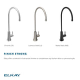 Elkay Avado 1.5 GPM Lever Handle Gooseneck Spout Brass ADA Beverage Faucet, Lustrous Steel, LKAV71FLS