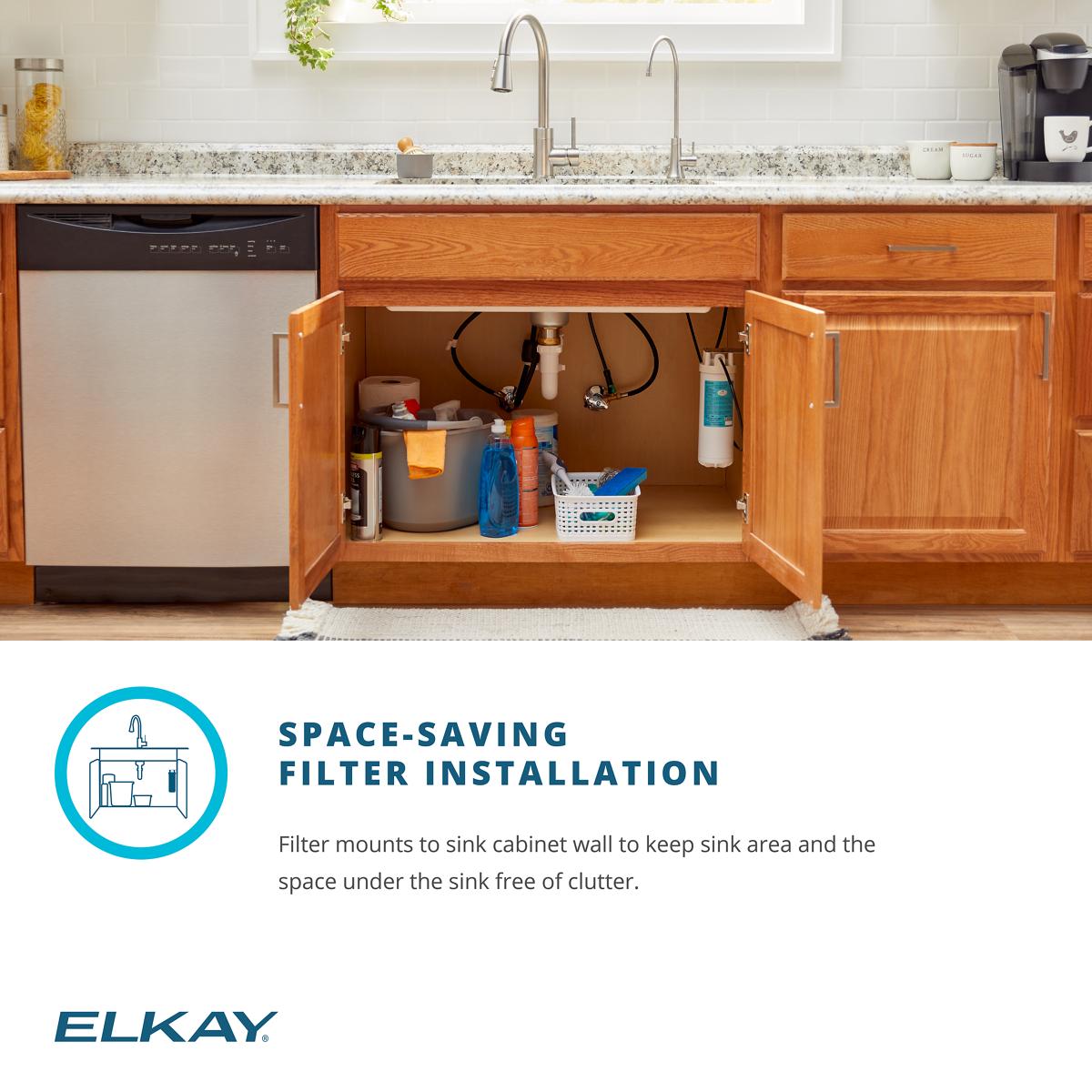 Elkay Crosstown 24" Undermount Stainless Steel Kitchen Sink Kit with Faucet, 16 Gauge, EFRU211510TFG