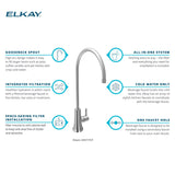 Elkay Avado 1.5 GPM Lever Handle Gooseneck Spout Brass ADA Kitchen Faucet, Chrome, LKAV71FCR