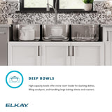 Elkay Lustertone Classic 54" Drop In/Topmount Stainless Steel Kitchen Sink, 33/33/33 Triple Bowl, Lustrous Satin, 18 Gauge, LTR5422100