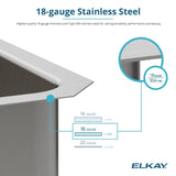 Elkay Lustertone Classic 54" Drop In/Topmount Stainless Steel Kitchen Sink, 33/33/33 Triple Bowl, Lustrous Satin, 18 Gauge, LTR5422100