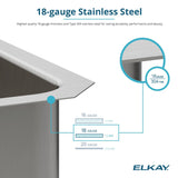 Elkay Lustertone Classic 20" Drop In/Topmount Stainless Steel ADA Kitchen Sink, Lustrous Satin, OS4 Faucet Holes, LRAD191950OS4