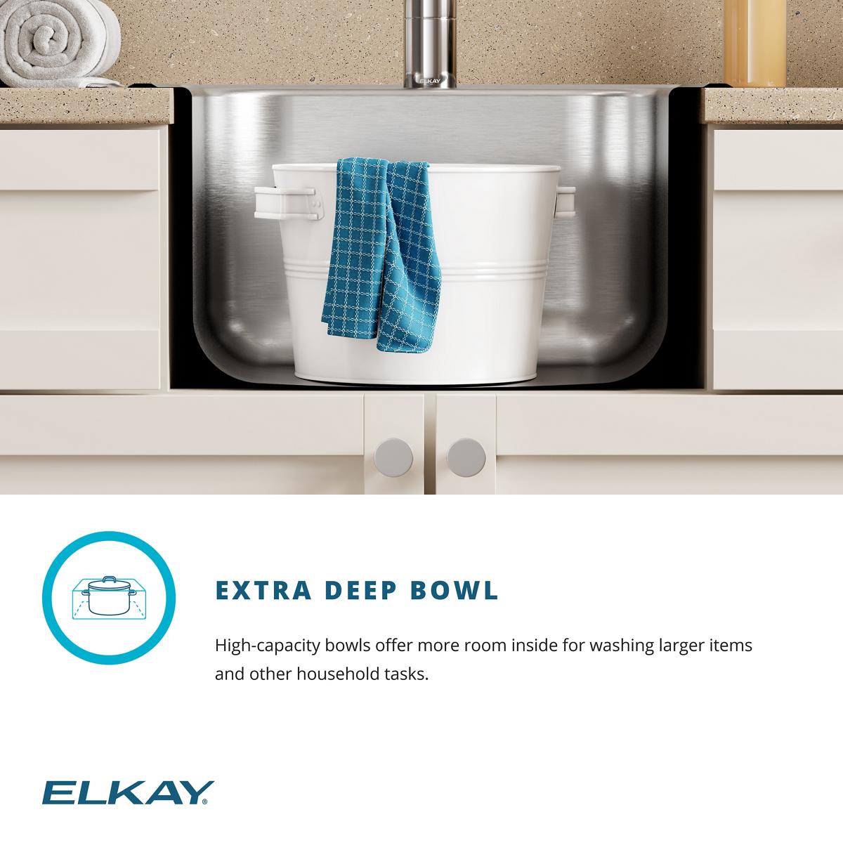 Elkay Celebrity 20" Drop In/Topmount Stainless Steel Laundry/Utility Sink, Brushed Satin, 2 Faucet Holes, ESE2020102