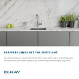 Elkay Quartz Classic 18" Dual Mount Quartz Kitchen Sink, Single Bowl, Greystone, ELG16FBGS0