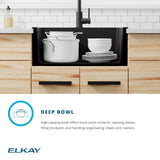 Elkay Quartz Classic 25" Drop In/Topmount Quartz Kitchen Sink Kit with Faucet, Single Bowl Mocha, 5 Pre-scored Faucet Holes, ELG2522MC0FLC