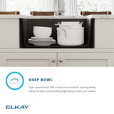 Elkay Quartz Classic 25" Undermount Quartz Kitchen Sink Kit, White, ELGU2522WH0C