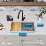 Elkay Crosstown 29" Undermount Stainless Steel Workstation Kitchen Sink with Accessories, Polished Satin, 18 Gauge, ECTRU27169RW