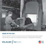 Elkay Lustertone Classic 15" Square Stainless Steel ADA Bar/Prep Sink, Lustrous Satin, 18 Gauge, LFRAD151555