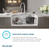 Elkay 30" Fireclay Farmhouse Sink Kit with Faucet, Single Bowl Matte Gray, SWUF28179MGFLC