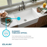 Elkay 30" Fireclay Farmhouse Sink, Matte Gray, SWUF28179MG