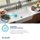 Elkay 30" Fireclay Farmhouse Sink Kit, White, SWUF28179WHC