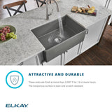 Elkay 30" Fireclay Farmhouse Sink Kit with Faucet, Single Bowl White, SWUF28179WHFLC