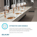 Elkay 18" Elliptical Undermount CuVerro Antimicrobial Copper ADA Bathroom Sink, Lustrous Satin, ELUH1511-CU