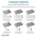 Elkay Crosstown 36" Stainless Steel Farmhouse Sink with Faucet, Polished Satin, 18 Gauge, ECTRUF30179RFCC