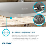 Elkay Crosstown 33" Dual Mount Stainless Steel Kitchen Sink Kit with Faucet, Single Bowl 18 Gauge, ECTSRS33229TFLC