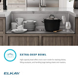 Elkay Crosstown 37" Undermount Stainless Steel Kitchen Sink with Faucet, Polished Satin, 18 Gauge, ECTRU35179TFCBC