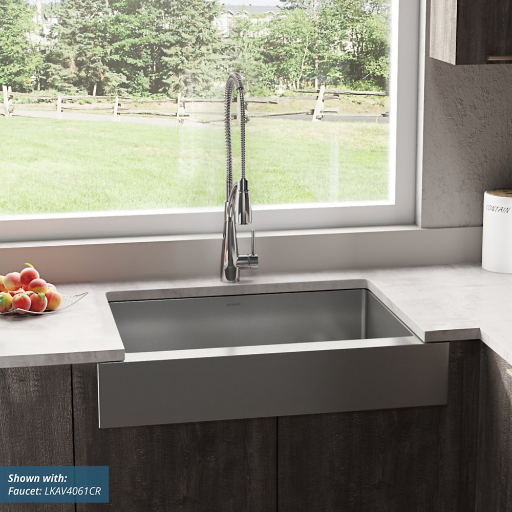 Elkay Crosstown 36" Stainless Steel Farmhouse Kitchen Sink, 18 Gauge, Polished Satin, ECTRUF30179RC