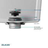 Elkay LKQD35CH Polymer 3-1/2" Disposer Flange with Removable Basket Strainer and Rubber Stopper Charcoal