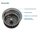 Elkay 3-1/2" Drain Fitting Antique Steel Finish Disposer Flange and Removable Strainer, LKD35AS