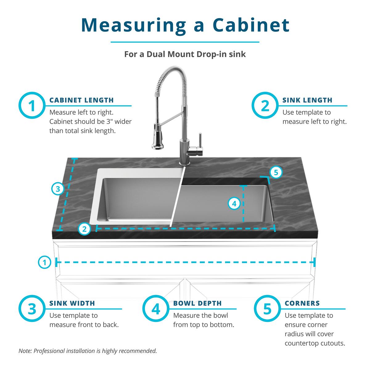 Elkay Crosstown 33" Dual Mount Stainless Steel Kitchen Sink Kit with Faucet, 50/50 with Aqua Divide Double Bowl, 18 Gauge, ECTSRA33229TFLC