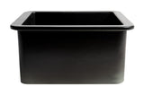 ALFI brand 18" Square Fireclay Bar/Prep Sink, Black Matte, ABF1818S-BM