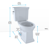 TOTO Promenade II Two-Piece Elongated 1.28 GPF Universal Height Toilet, Ebony, Vitreous China, CST404CEF#51