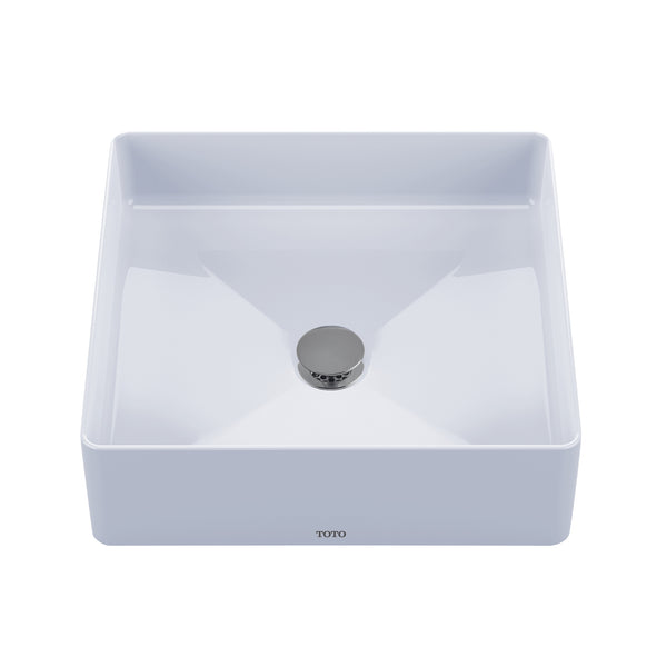 TOTO Arvina Square Vessel Fireclay Bathroom Sink, Cotton White, Fired Clay, LT574#01