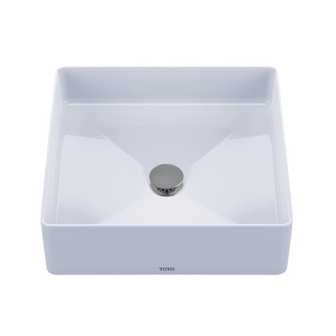 TOTO Arvina Square Vessel Fireclay Bathroom Sink, Cotton White, Fired Clay, LT574#01