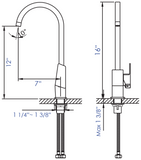 ALFI Brushed Nickel Gooseneck Single Hole Bathroom Faucet, AB3470-BN