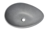 ALFI brand 21" x 15.4" Oval Above Mount Concrete Bathroom Sink, Gray Matte, No Faucet Hole, ABCO21O