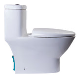 EAGO Porcelain, White, TB346 Modern Dual Flush One Piece High-Efficiency Low Flush Ceramic Toilet