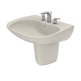 TOTO Supreme Oval Wall-Mount Bathroom Sink with CEFIONTECT and Shroud for 8 Inch Center Faucets, Sedona Beige, Vitreous China, LHT241.8G#12