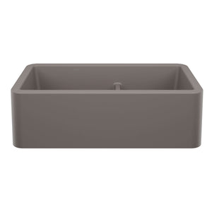 Alternate Image for Blanco Ikon 33" Silgranit Farmhouse Sink, 60/40 Double Bowl, Volcano Gray, No Faucet Hole, 443115