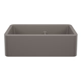 Blanco Ikon 33" Silgranit Farmhouse Sink, 60/40 Double Bowl, Volcano Gray, No Faucet Hole, 443115